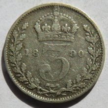 Load image into Gallery viewer, 1890 Queen Victoria Jubilee Head Silver Threepence Coin - Great Britain
