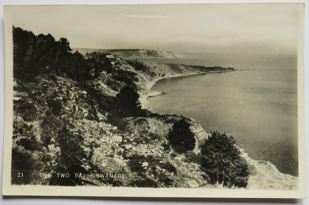 Vintage Postcard of the Two Bays, Swanage
