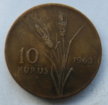 Load image into Gallery viewer, 1963 Turkey 10 Kurus Coin
