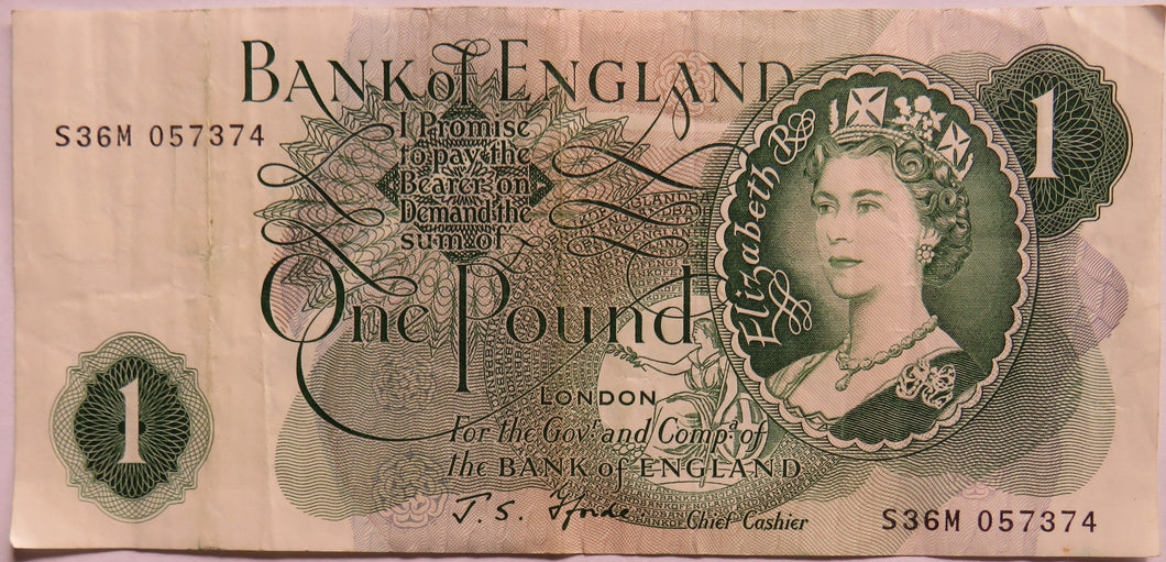 Bank of England £1 One Pound Banknote J.S. Fforde