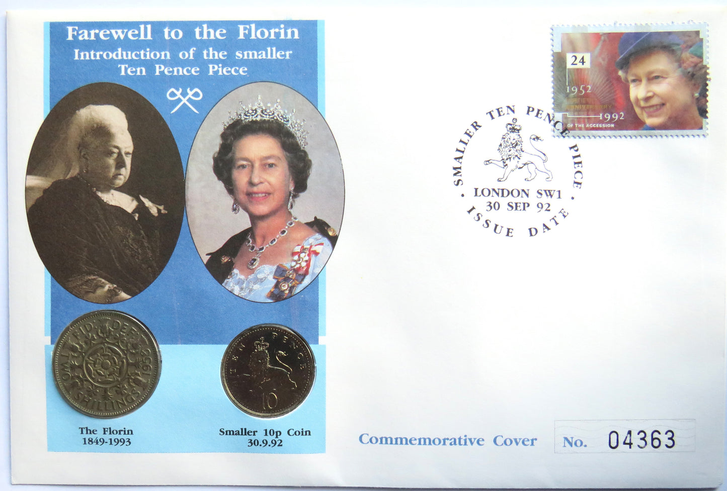 "Farewell To The Florin" Coin and Stamp Cover