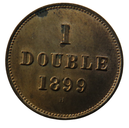 1899-H Guernsey One Double Coin In High Grade