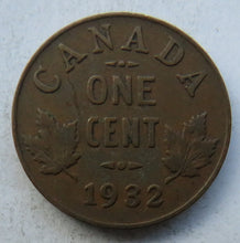 Load image into Gallery viewer, 1932 King George V Canada One Cent Coin
