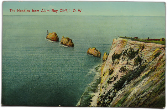 Vintage Postcard of The Needles from Alum Bay Cliff, Isle of Wight