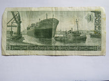 Load image into Gallery viewer, 1969 Clydesdale Bank Limited £1 One Pound Banknote
