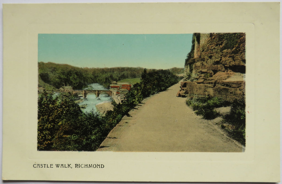 Vintage Postcard of Castle Walk, Richmond, Valentine's Series - Famous Throughout the World