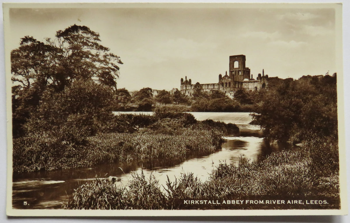 Vintage Postcard of Kirkstall Abbey from River Aire, Leeds