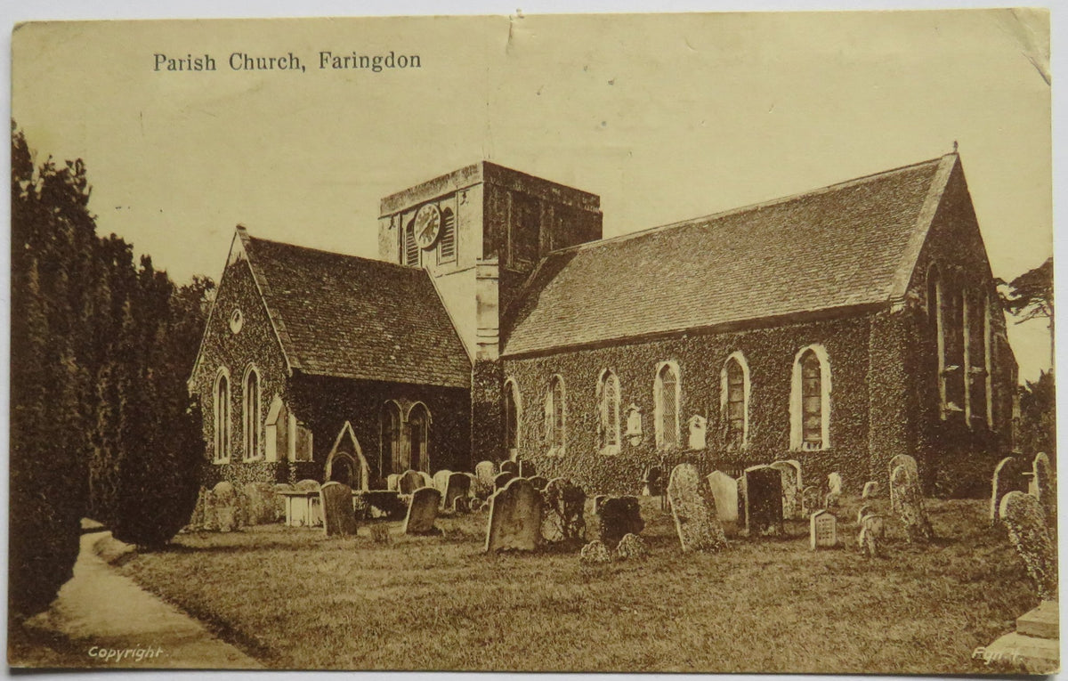Vintage Postcard of Parish Church, Faringdon