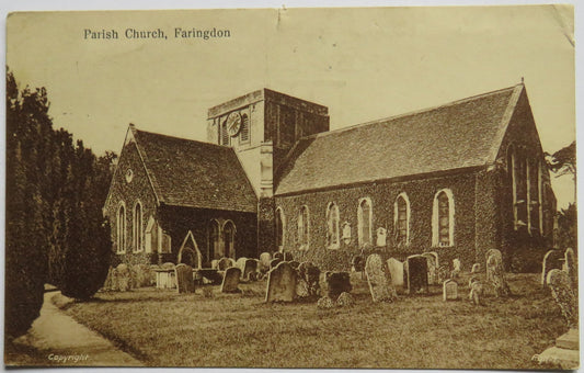 Vintage Postcard of Parish Church, Faringdon