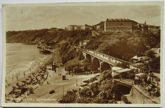 Vintage Postcard of South Cliff, Scarborough, 1955 - Valentine's & Sons