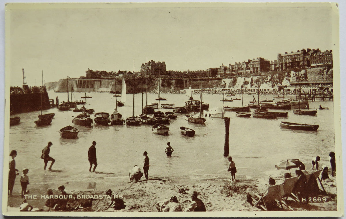 Vintage Postcard of The Harbour, Broadstairs - Valentine's & Sons