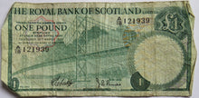 Load image into Gallery viewer, 1969 The Royal Bank of Scotland £1 One Pound Banknote
