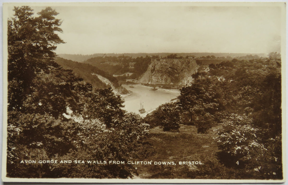 Vintage Postcard of Avon Gorge and Sea Walls from Clifton Downs, Bristol - Excel Series