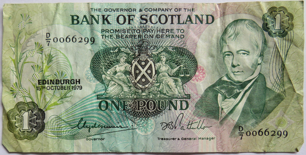 1979 Bank of Scotland £1 One Pound Banknote