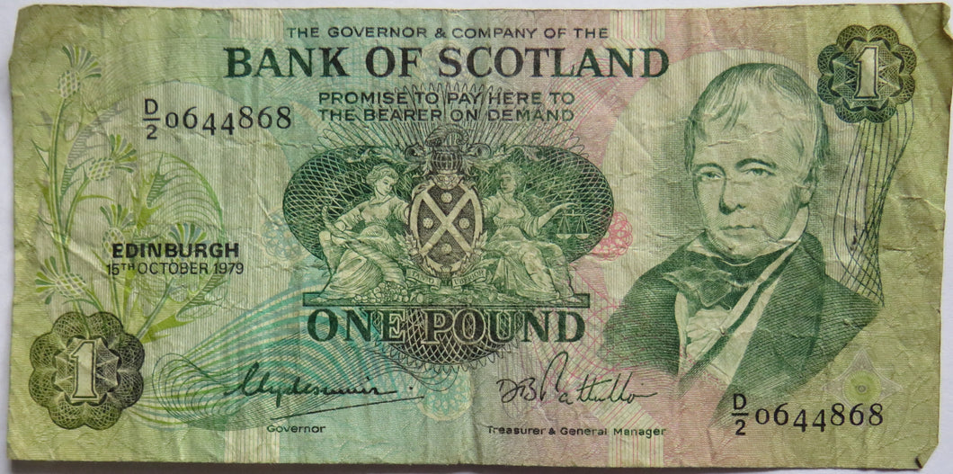 1979 Bank of Scotland £1 One Pound Banknote