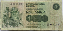 Load image into Gallery viewer, 1978 Clydesdale Bank Limited £1 One Pound Banknote
