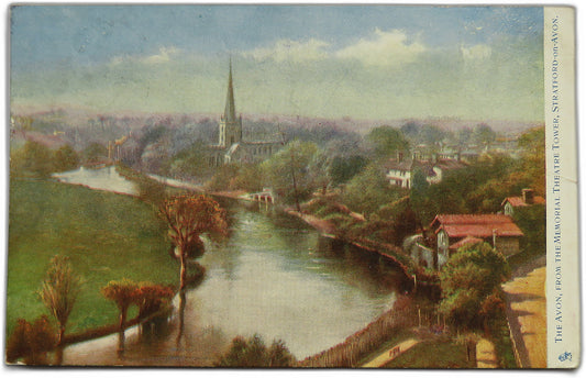 Vintage Postcard of The Avon, From The Memorial Theatre Tower, Stratford-On-Avon, 1903