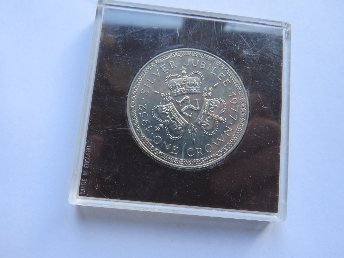 1977 Isle of Man Cased Commemorative Crown Coin Silver Jubilee