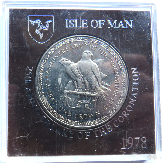 1978 Isle of Man Cased Commemorative Crown Coin 25 Anniversary of the Coronation