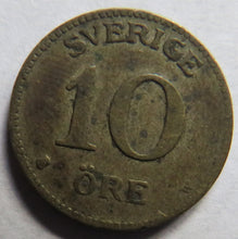 Load image into Gallery viewer, 1919 Sweden Silver 10 Ore Coin
