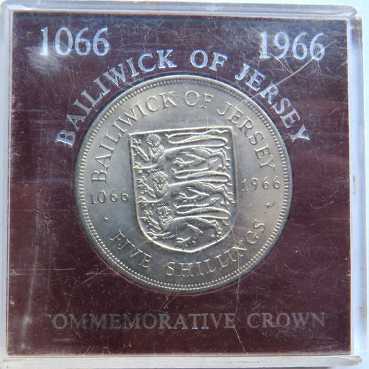 1066-1966 Bailiwick Of Jersey Five Shillings Cased Coin