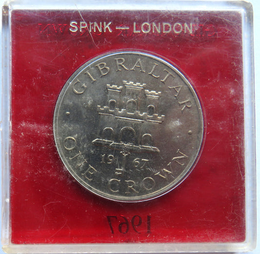 1967 Gibraltar One Crown Cased Coin