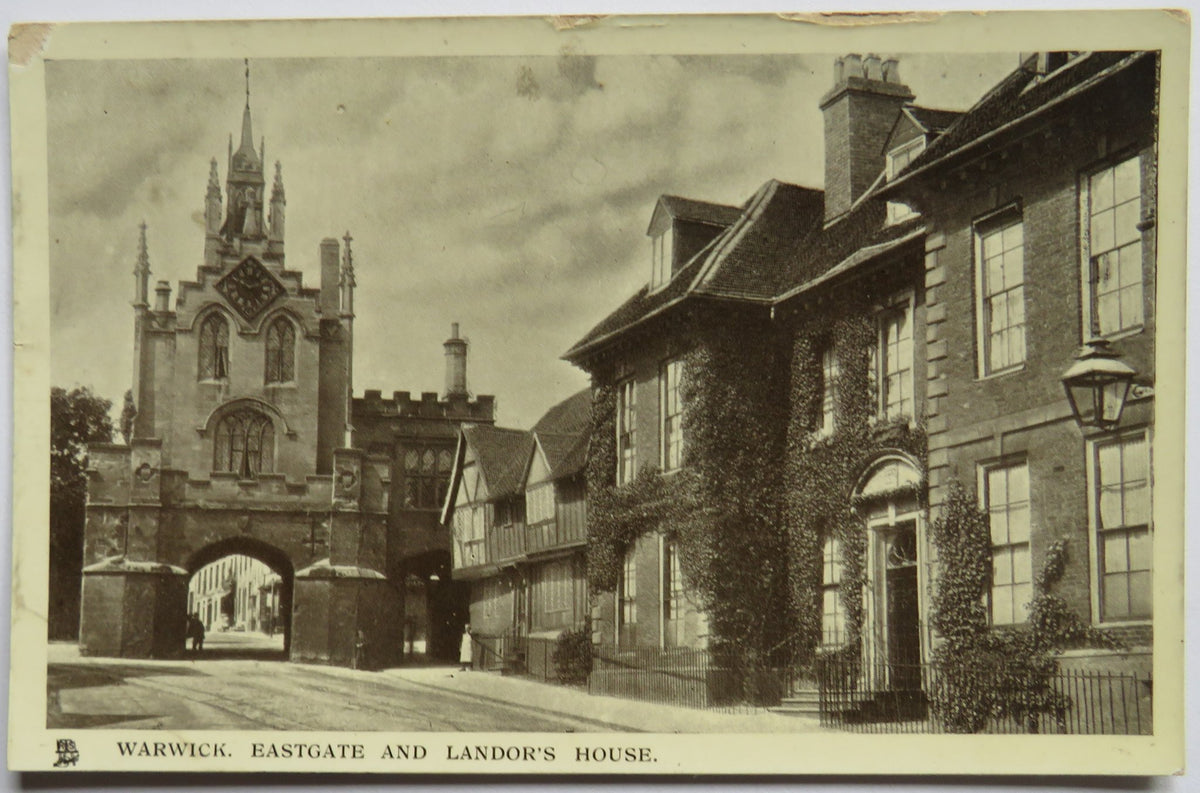 Vintage Postcard of Warwick.  East Gate and Landor's House, 1907 - Tuck's