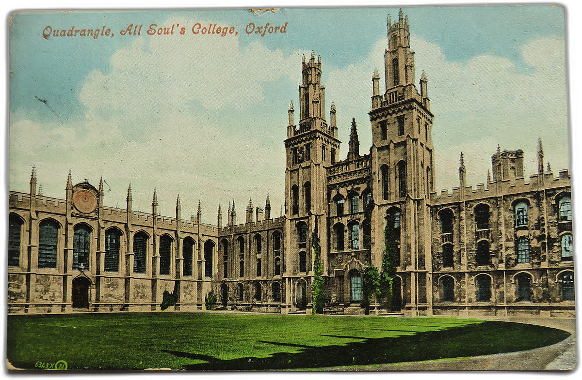 Vintage Postcard of Quadrangle, All Souls College, Oxford