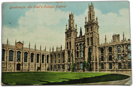 Vintage Postcard of Quadrangle, All Souls College, Oxford
