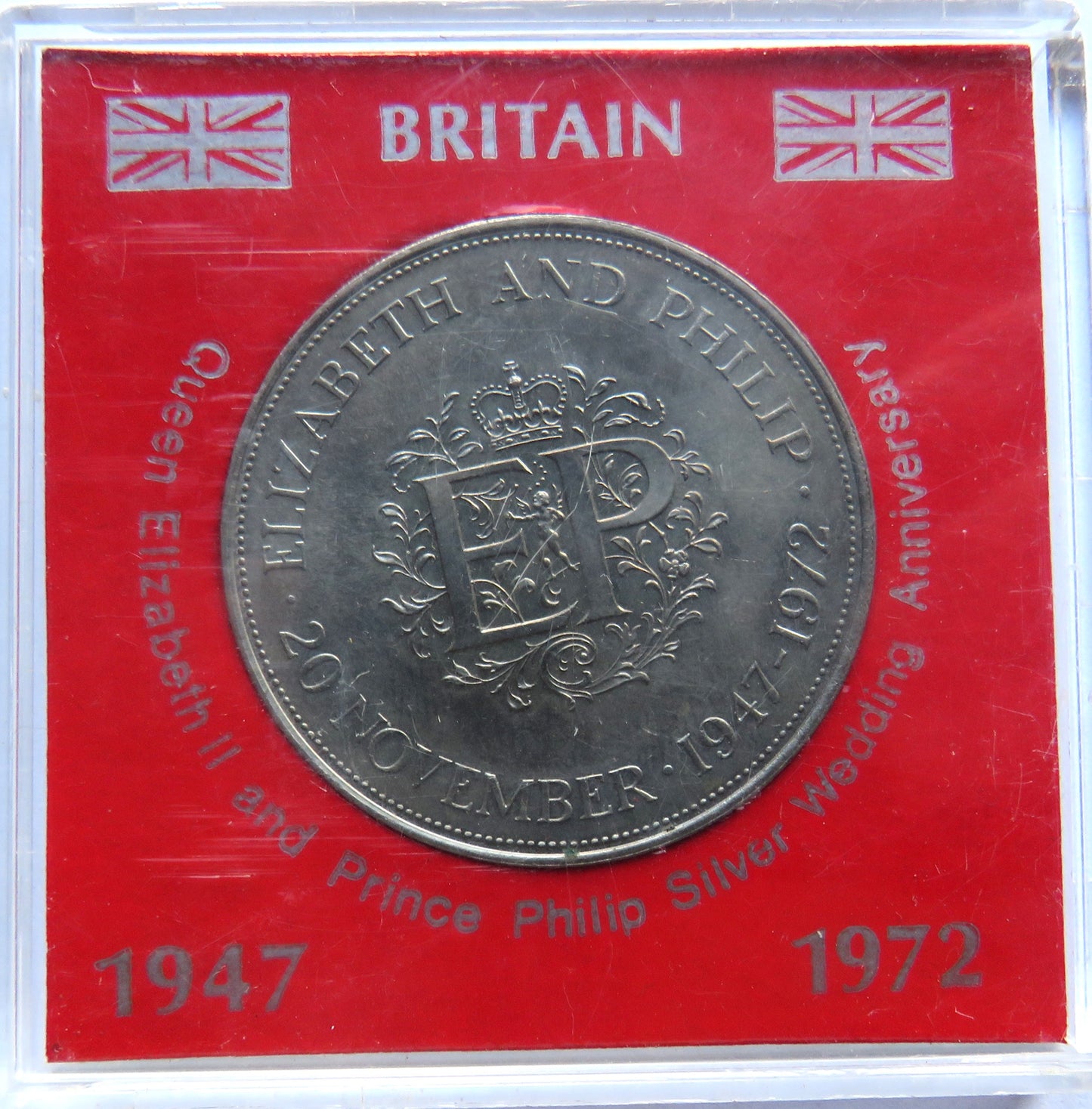 1972 Elizabeth and Philip Cased Commemorative Crown Coin