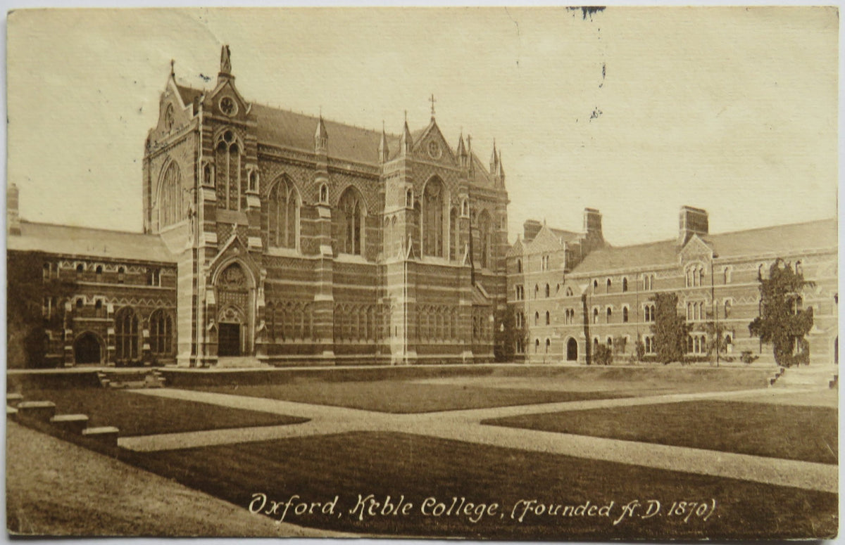 Vintage Postcard of Oxford, Keble College (Founded A.D 1870)