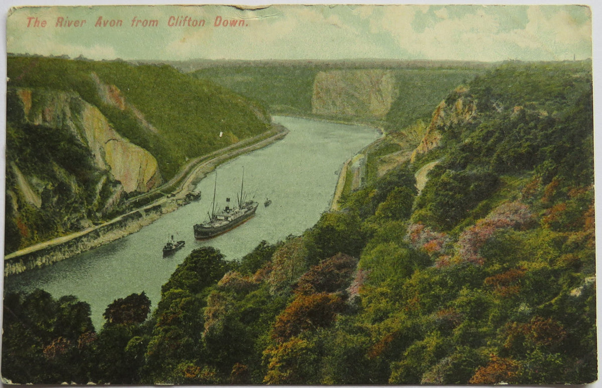 Vintage Postcard of The River Avon from Clifton Down