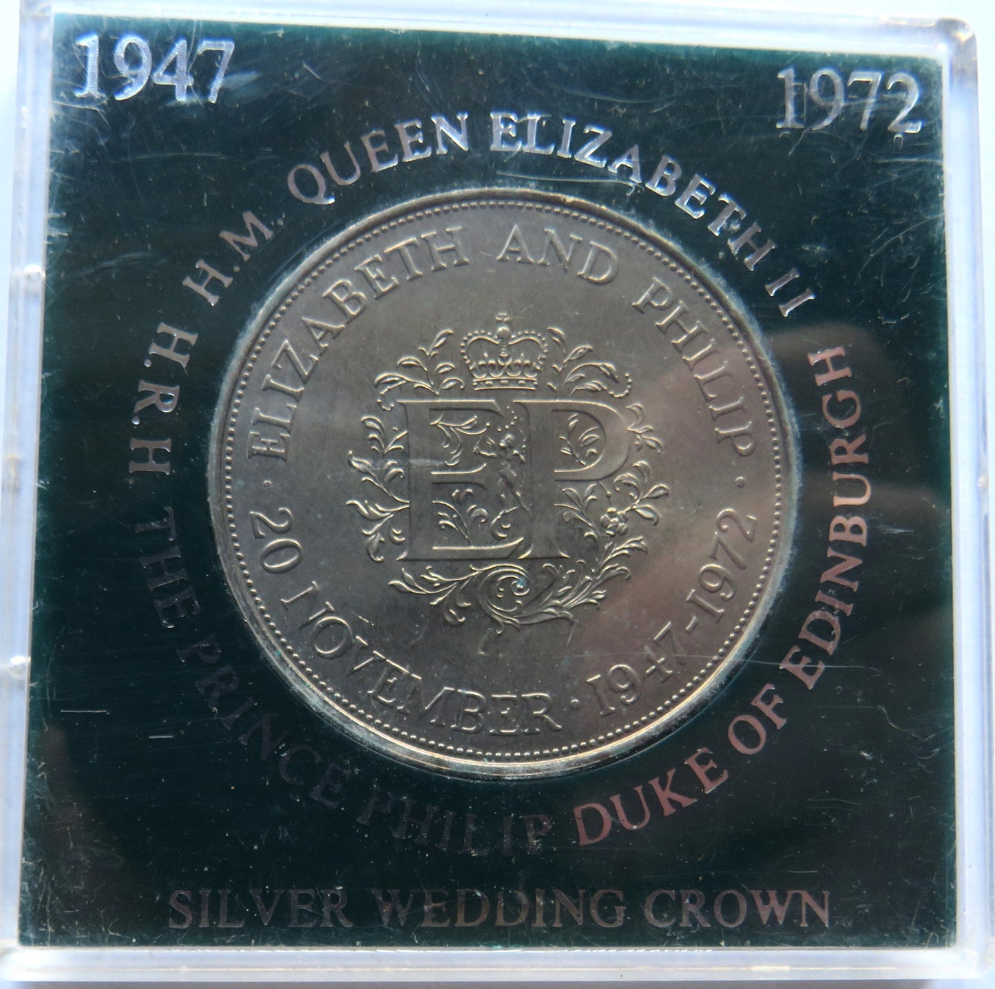 1972 Elizabeth and Philip Cased Commemorative Crown Coin