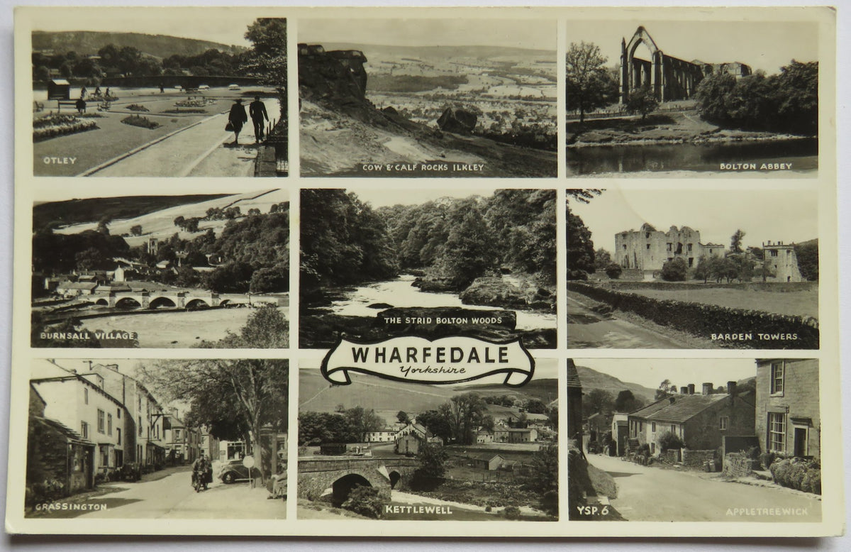 Vintage Multiview Postcard of Wharfedale, Yorkshire