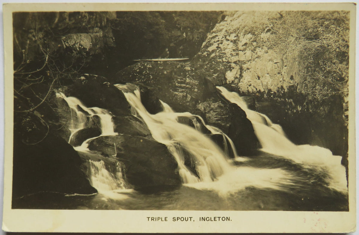 Vintage Postcard of Triple Spout, Ingleton
