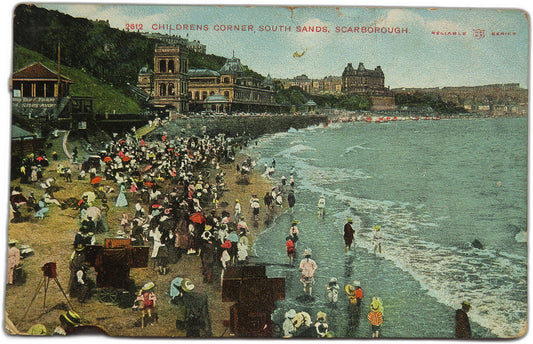 Vintage Postcard of Children's Corner, South Sands, Scarborough, 1909 - Reliable Series