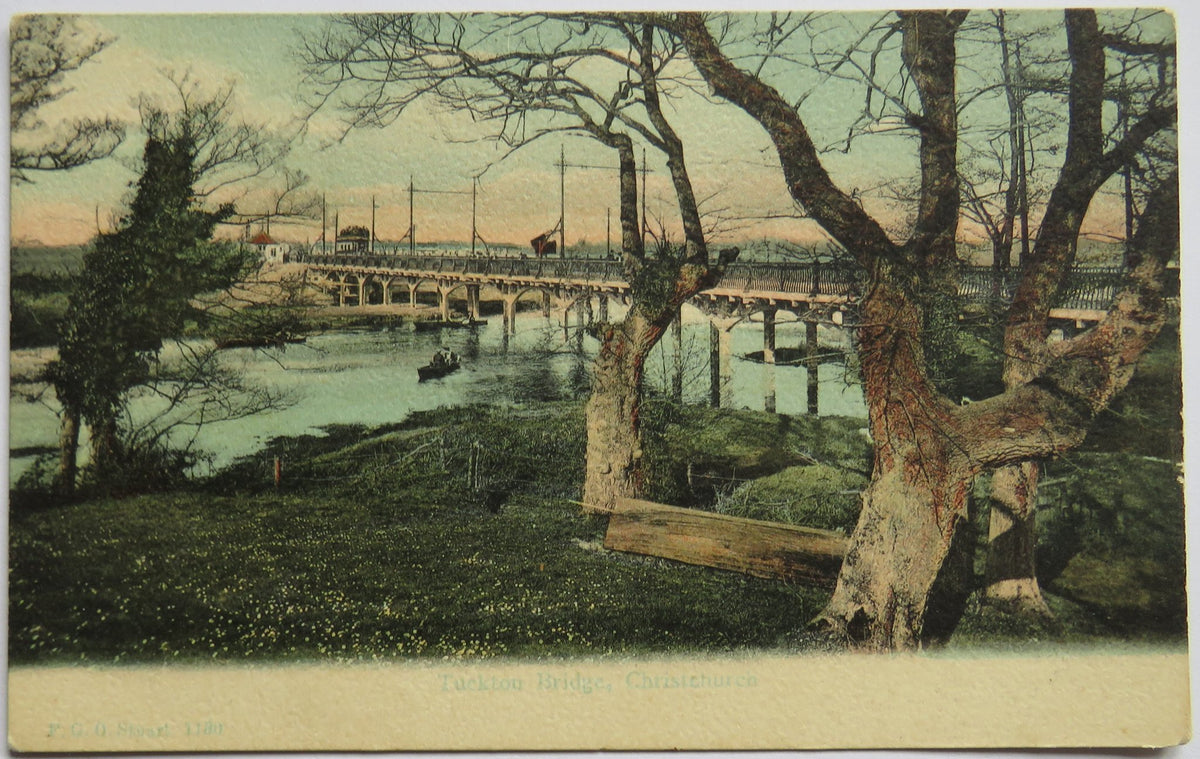 Vintage Postcard of Tuckton Bridge, Christchurch