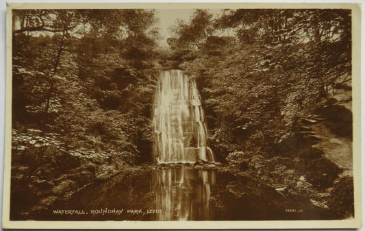 Vintage Postcard of Waterfall, Roundhay Park, Leeds