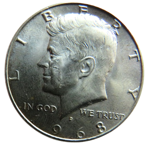 1968-D USA Kennedy Silver $1/2 Half Dollar Coin