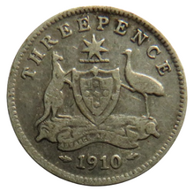 Load image into Gallery viewer, 1910 King Edward VII Australia Silver Threepence Coin
