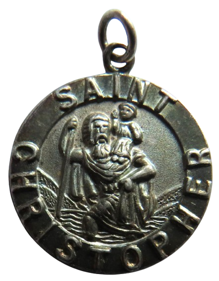 Vintage Sterling Silver St Christopher Pendant