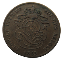 Load image into Gallery viewer, 1865 Belgium 2  Centimes Coin
