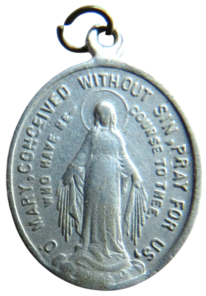 Antique Religious Souvenir Medal "Mary"