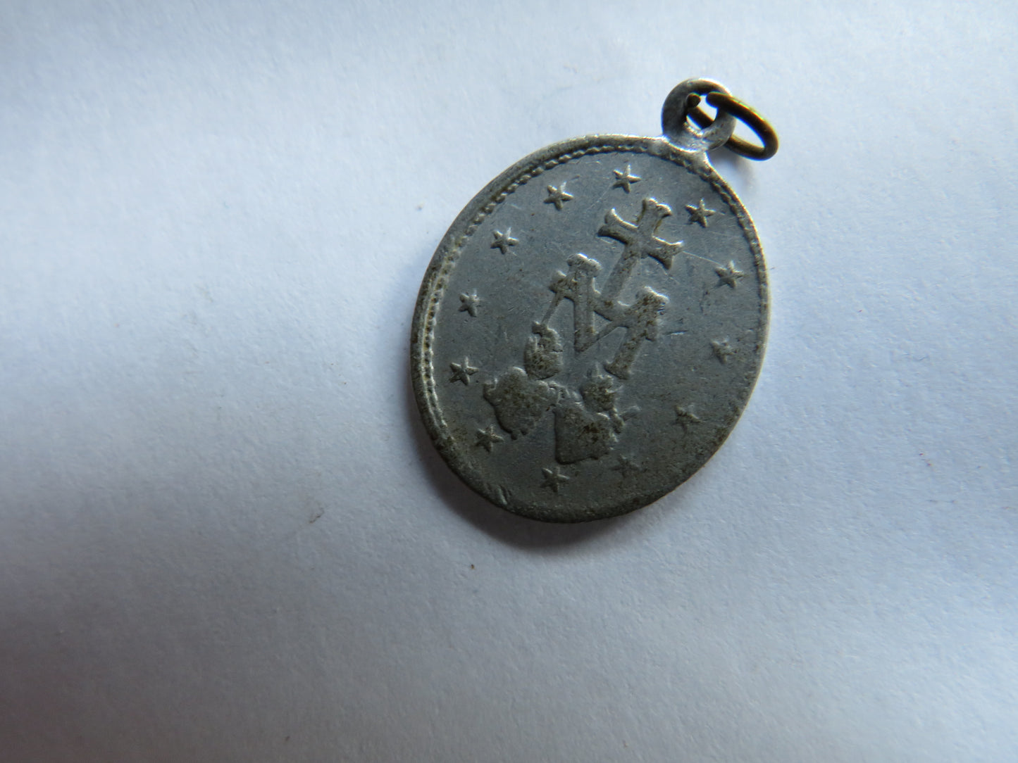 Antique Religious Souvenir Medal "Mary"