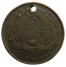 Load image into Gallery viewer, 1844 Province Of Canada Bank Of Montreal Halfpenny Bank Token
