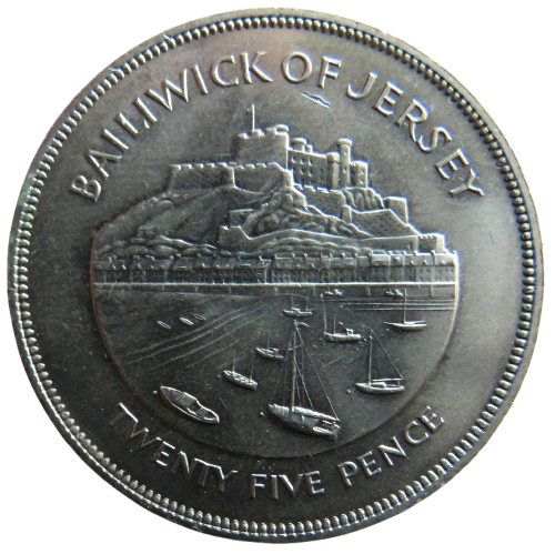 1977 Bailiwick Of Jersey 25 Pence / Crown Coin