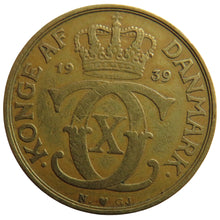 Load image into Gallery viewer, 1939 Denmark 2 Kroner Coin
