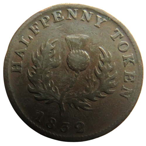 1832 Province Of Nova Scotia Halfpenny Token