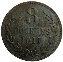 Load image into Gallery viewer, 1911-H Guernsey 8 Doubles Coin
