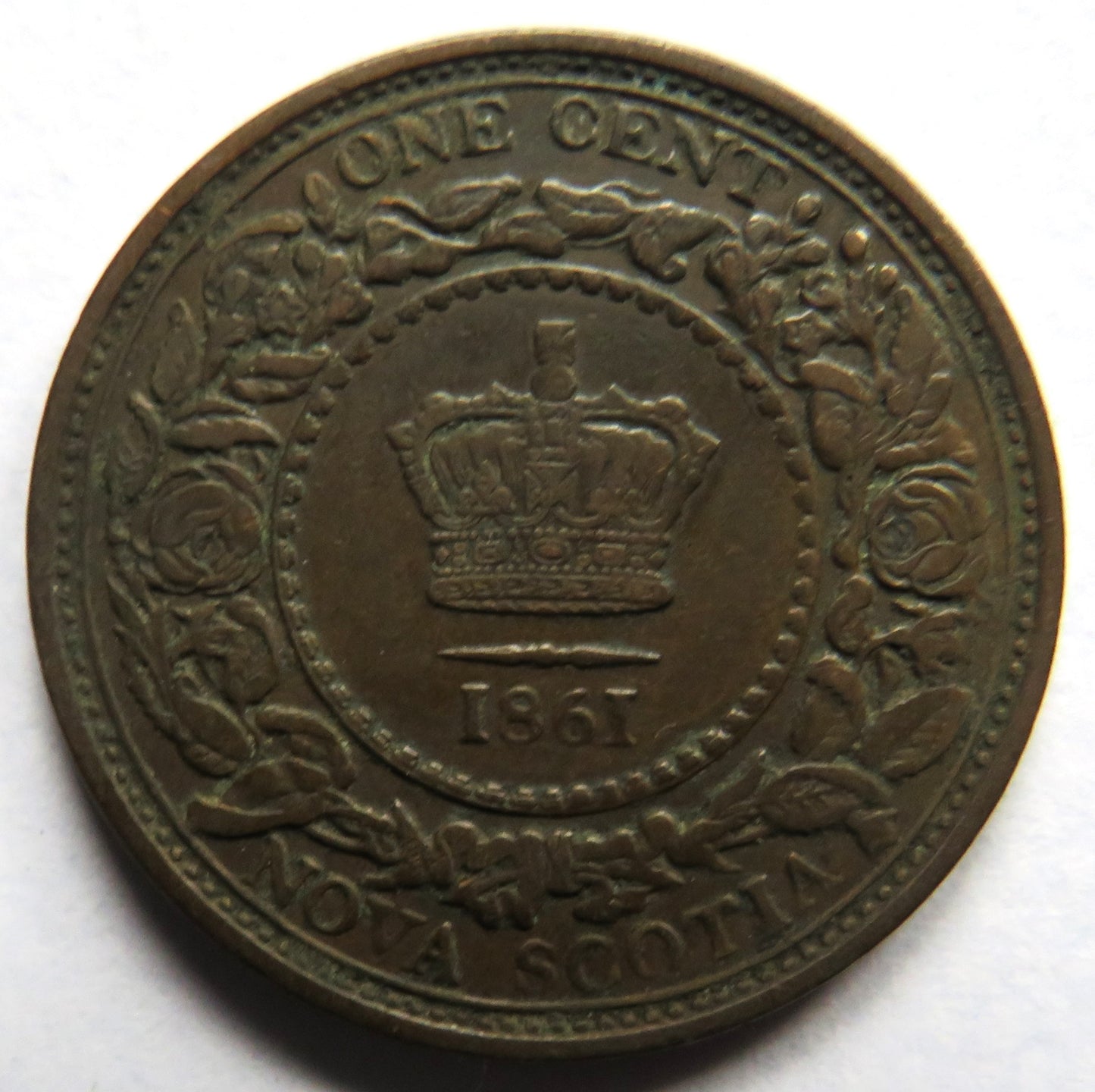1861 Queen Victoria Nova Scotia One Cent Coin